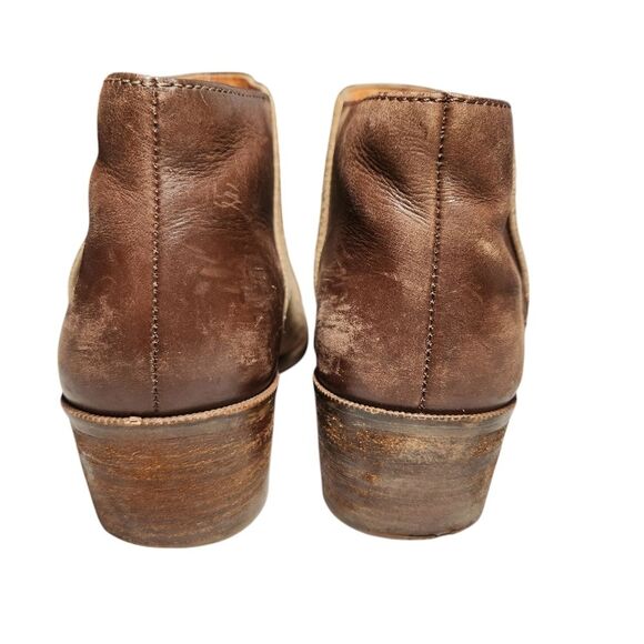 Madewell Cait Cottage Suede Leather Ankle Boots Brown Tan Distressed BOHO 7 - Picture 10 of 15